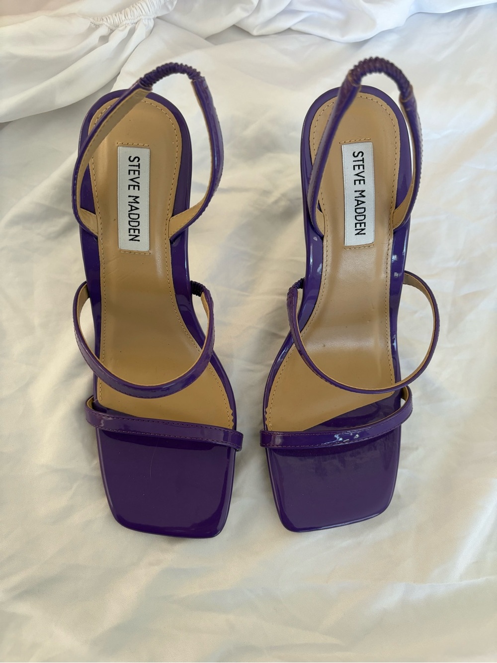 Steve Madden Glossy Purple Strappy Slingback Heels